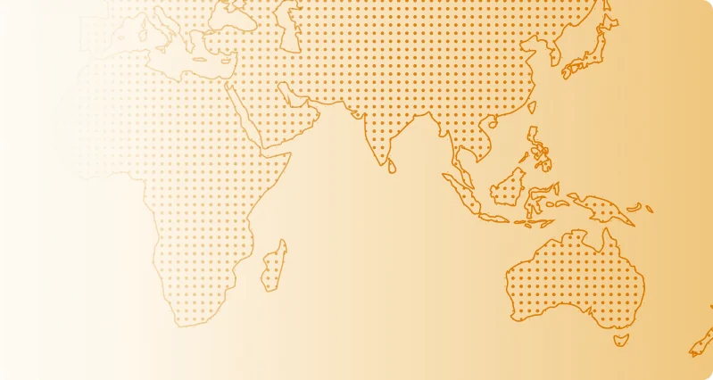 A dotted world map from Sri Lanka to Australia.